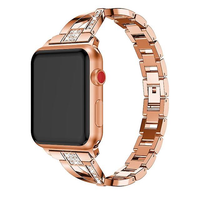 Universal Metal X-Shape strap for Fitbit Versa / Fitbit 2 / Fitbit Lite Pink Gold