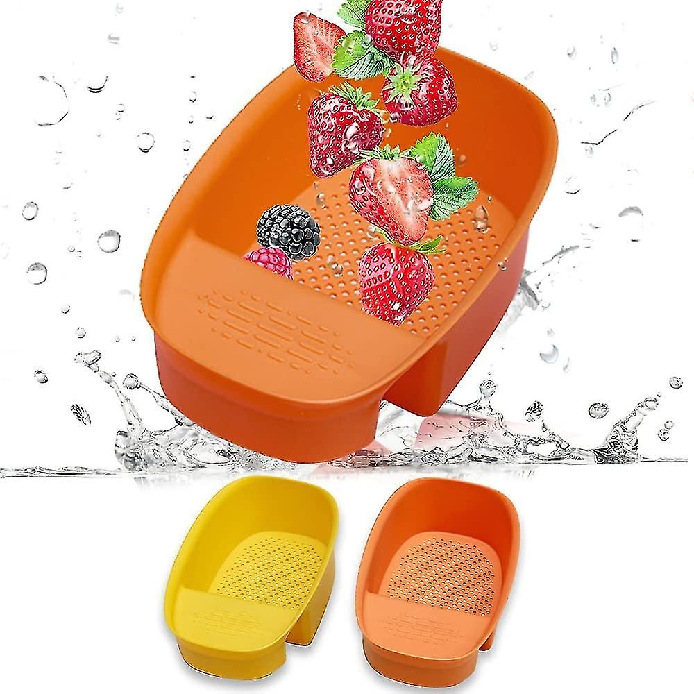 2-Pack Multifunction Plastic Hanging Mesh Drain Sink Strainers Colander Basket