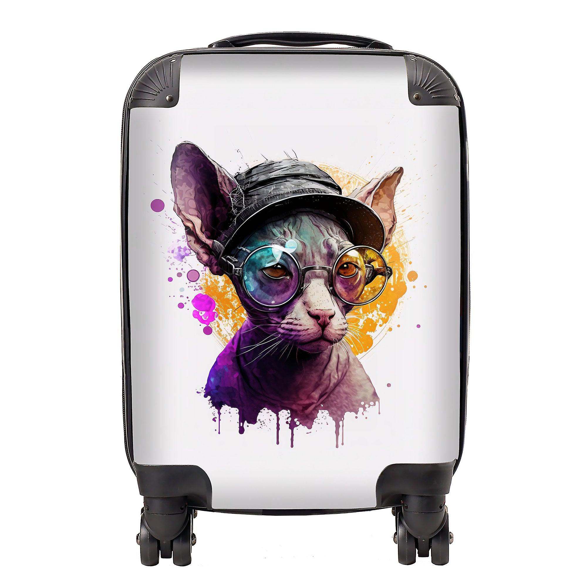 Cornish Rex With Glasses Splashart Suitcase