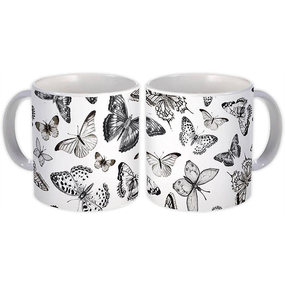 礼品杯：蝴蝶剪影黑色