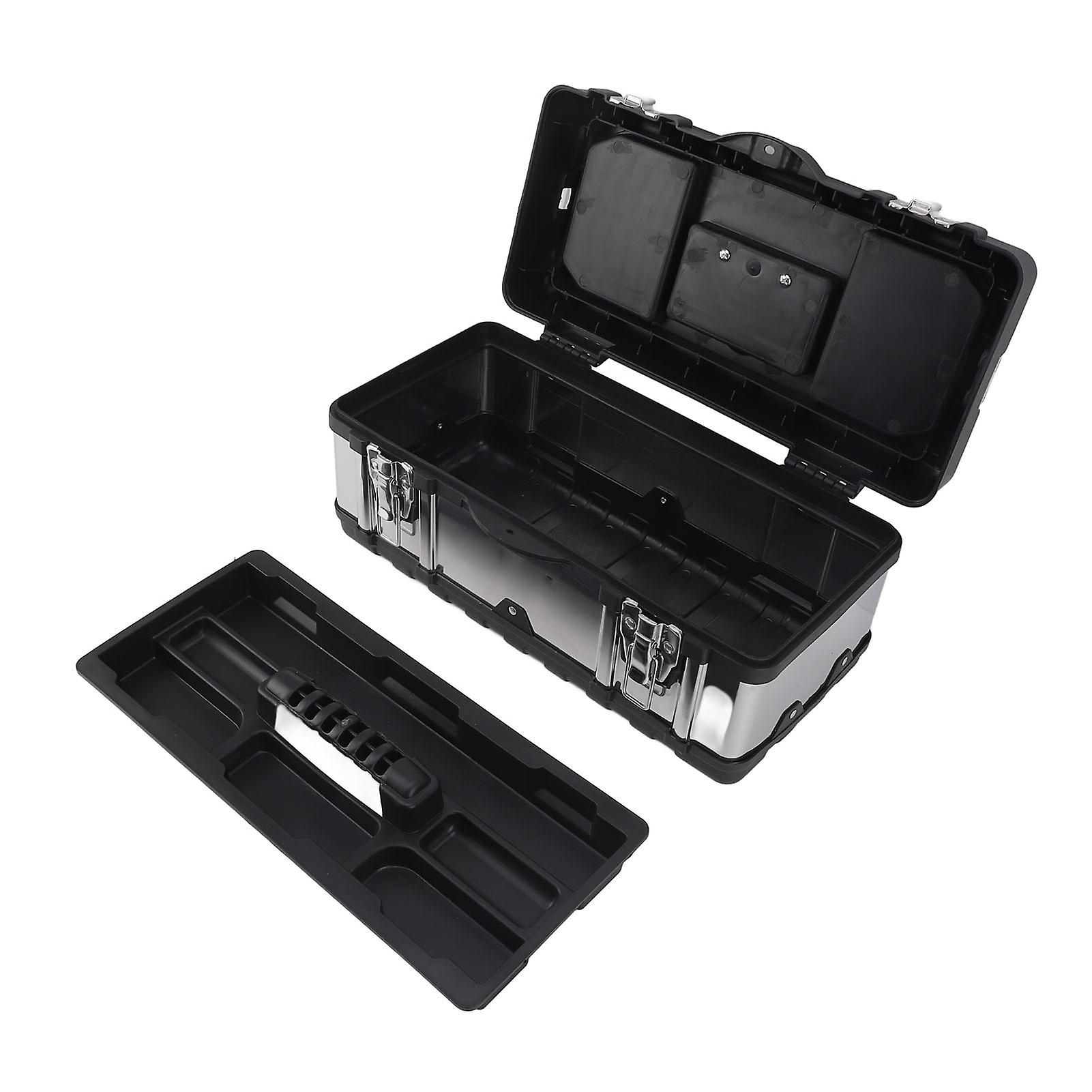 Tool Box Multi Functional Strong Load Bearing Hardware Tool Case with Removable Tray for Industrial Automotive