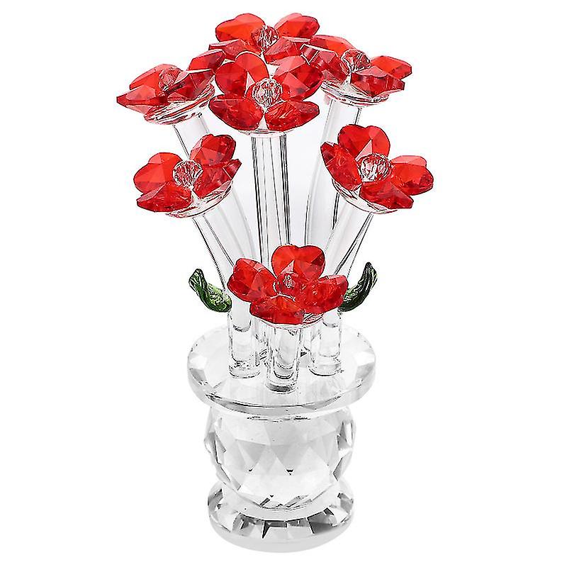 1pcs Crystal Flower Figurine