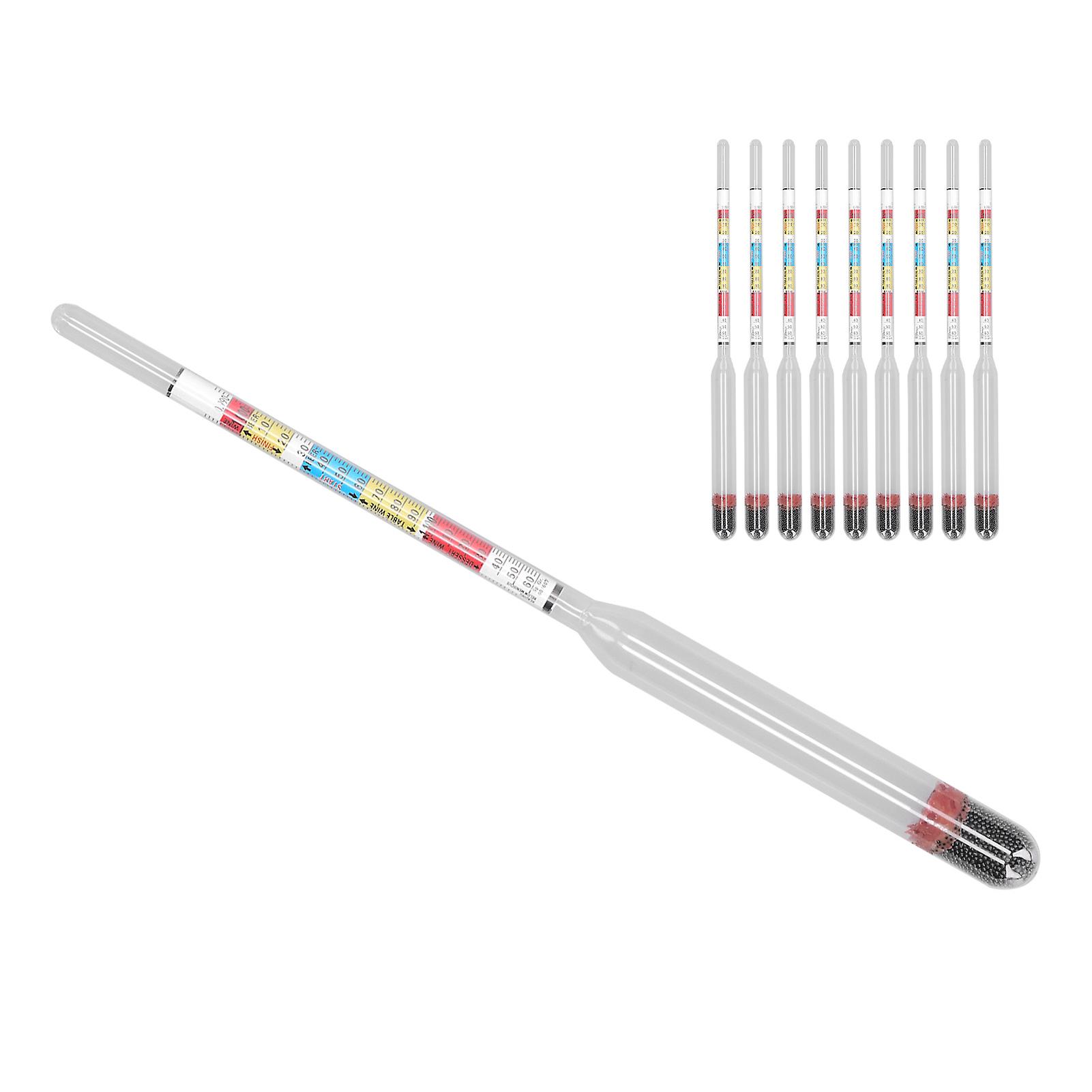 10Pcs Wine Making Meter Home Brewing Beer Hydrometer Test Jar 3 Scales Household Supplies