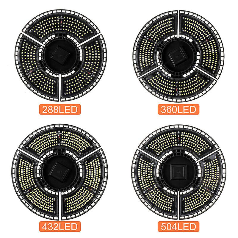 E27 288/360/432/504led Garage Light Foldable Super Bright Ceiling High Bay Light