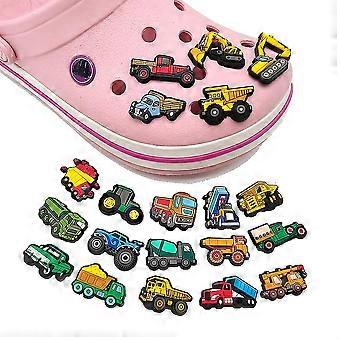20pcs Engineering Fahrzeug Thema Crocs Schuhe Charms Strandschuh Sandalen Dekoration Geschenke Schuhe Zubehör Set