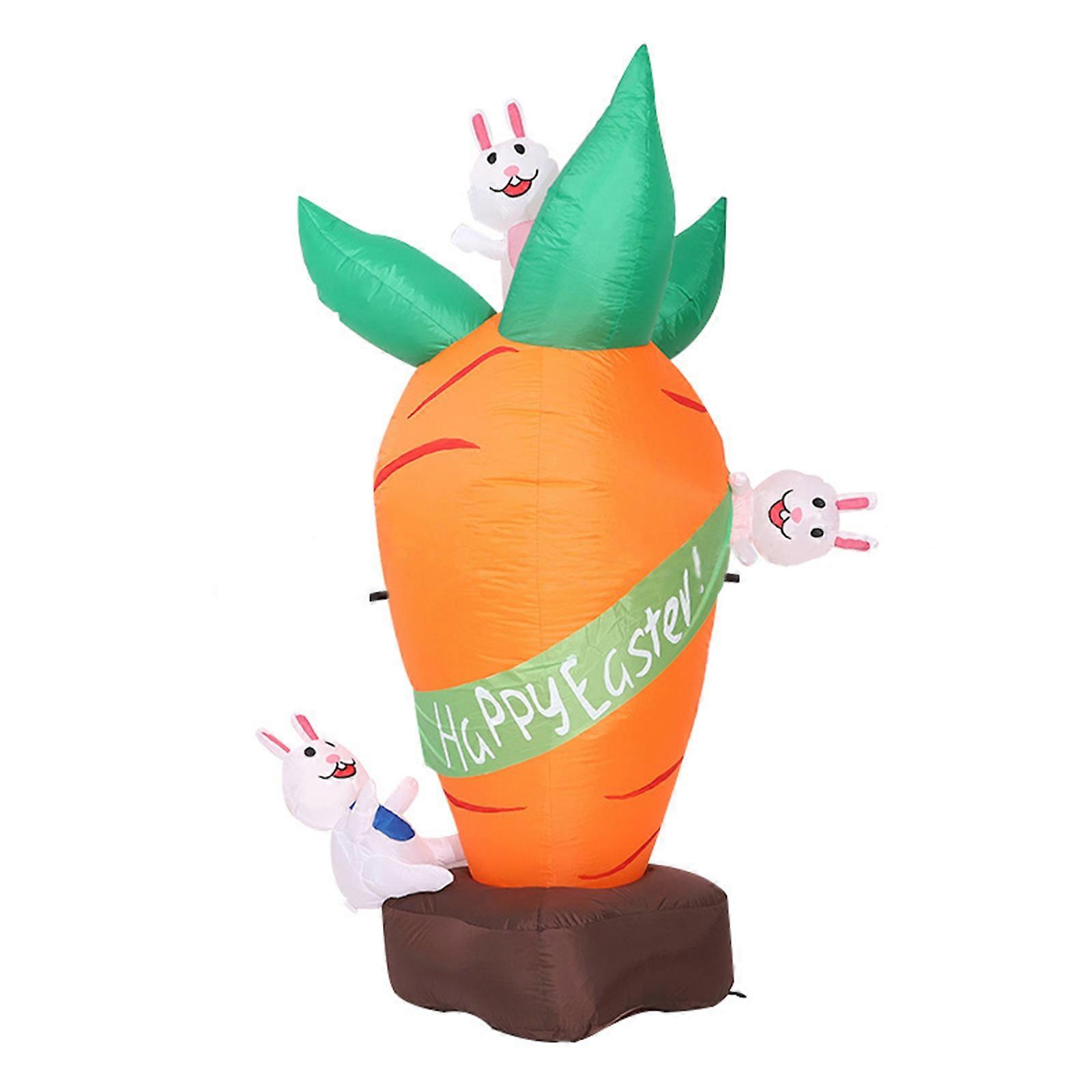 Inflatable Carrot Rabbit Easter Party Props Cute Rabbits Lighted Decor For Easter Party Indoor