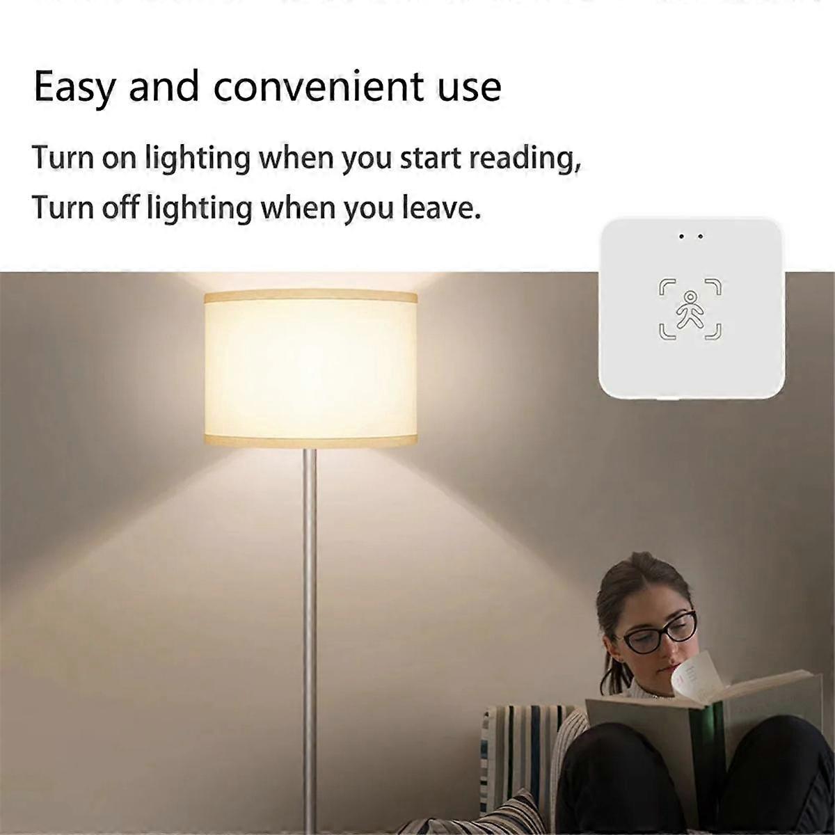 Zigbee Smart Human Presence Sensor Luminance/Distance Detection Tuya Smart Life Home Automation for Alexa with Bracket