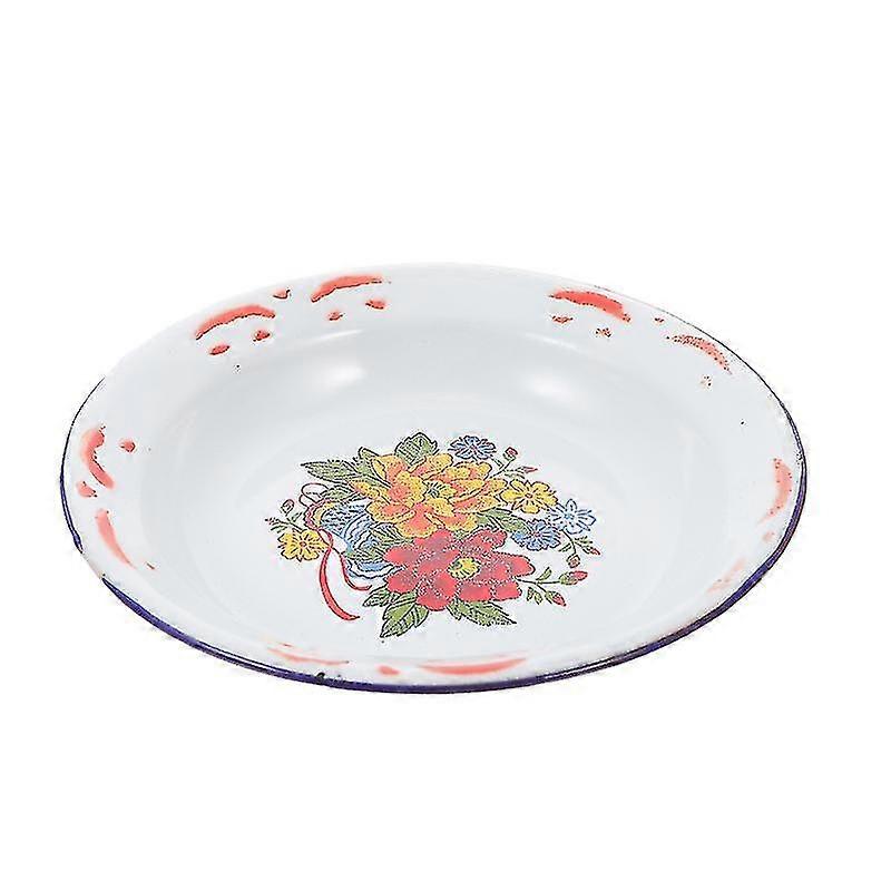 1pcs Kitchen Tableware, Vintage Style Enamelware Plate