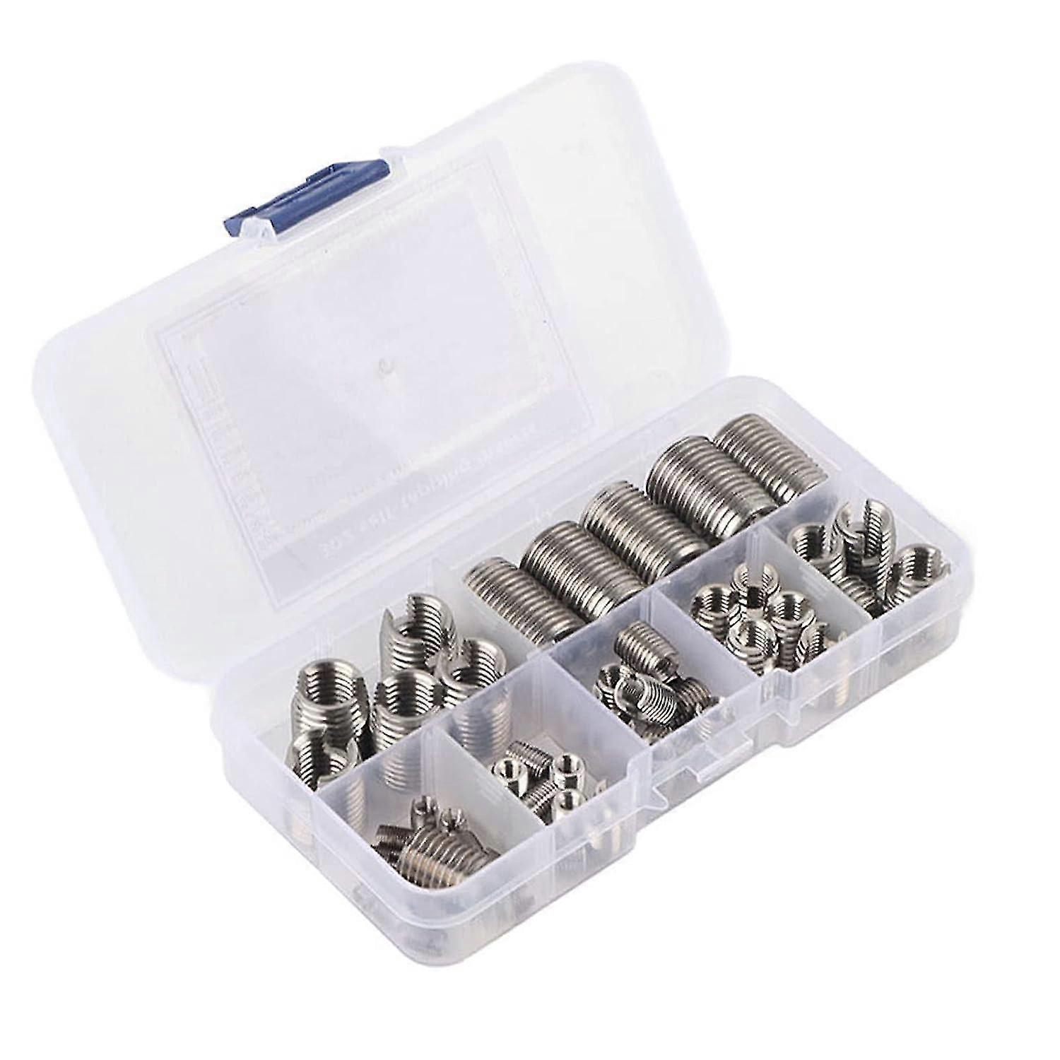 Self Tapping Thread Insert, 50pcs Stainless Steel Inner Thread Self Tapping Thread Inserts Set Thread Reinforce Repair Tool For Embedded In Plastic,co