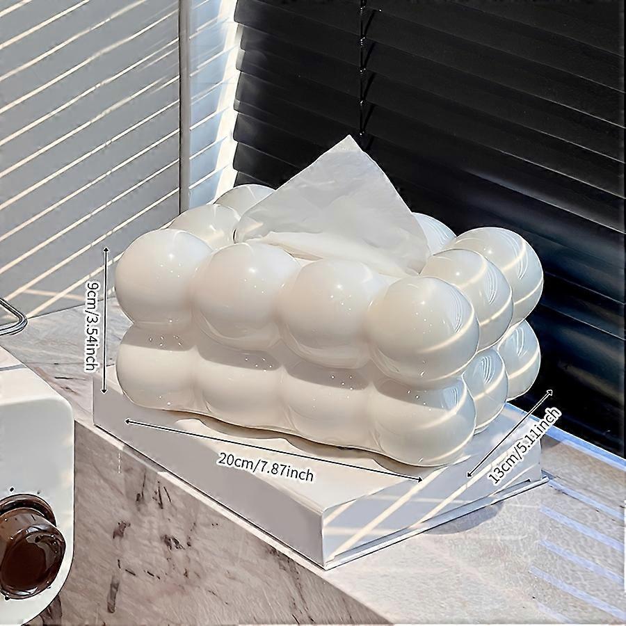 Square Polished Plastic Creative Napkin Storage Box - Modern Tissue Holder for Living Room, Coffee Table, Home - Compact Design, Easy to Use, Space-Sa