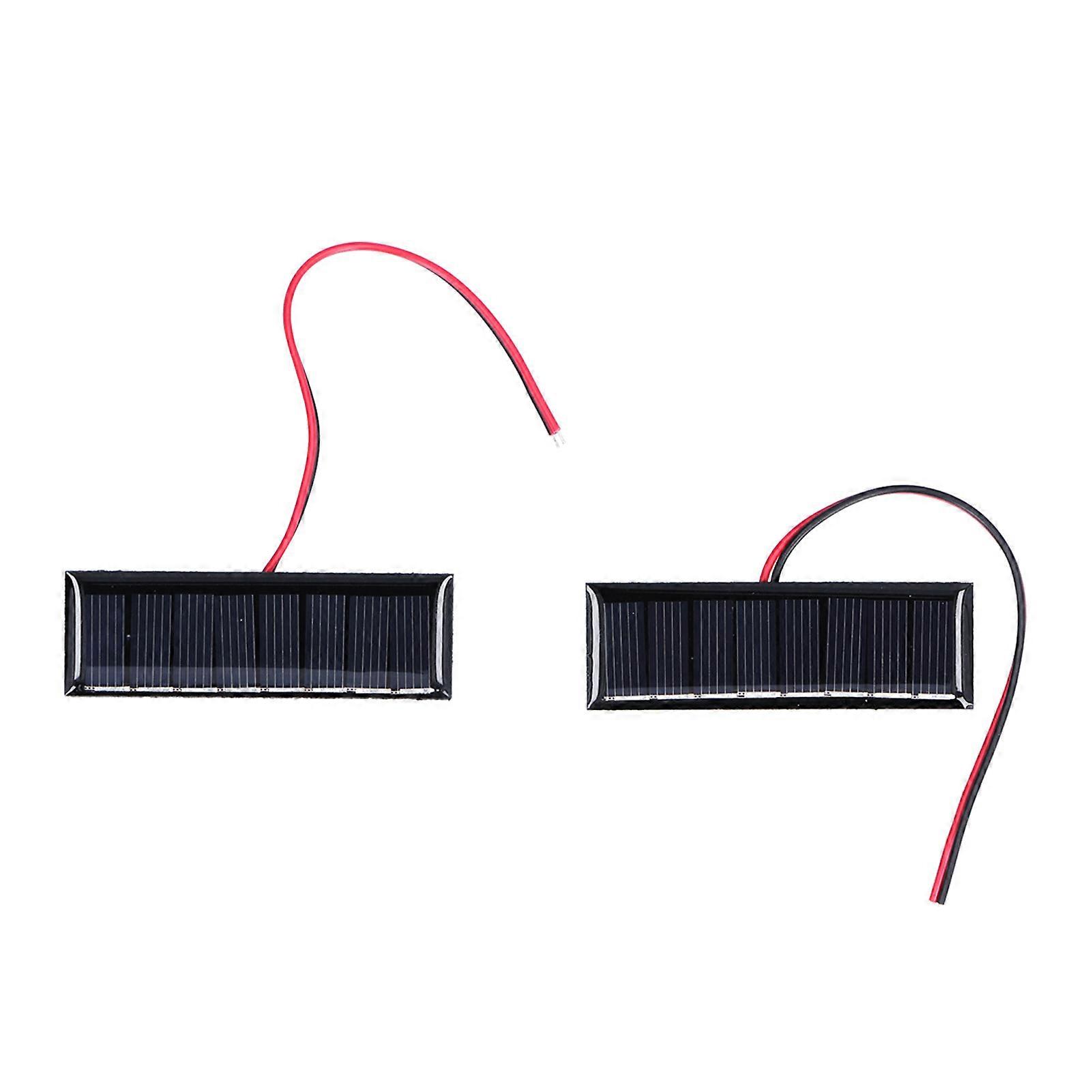 2pcs 0.2w 4v Solar Panel With Electronic Wire Polysilicon Solar Board For Science 75x25mm
