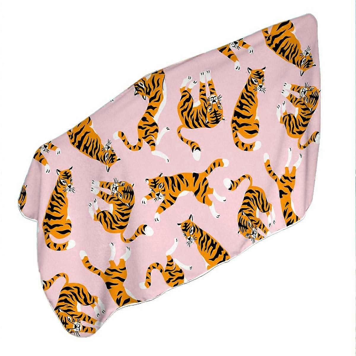 Cute Tiger Pattern Microfiber Beach Towel