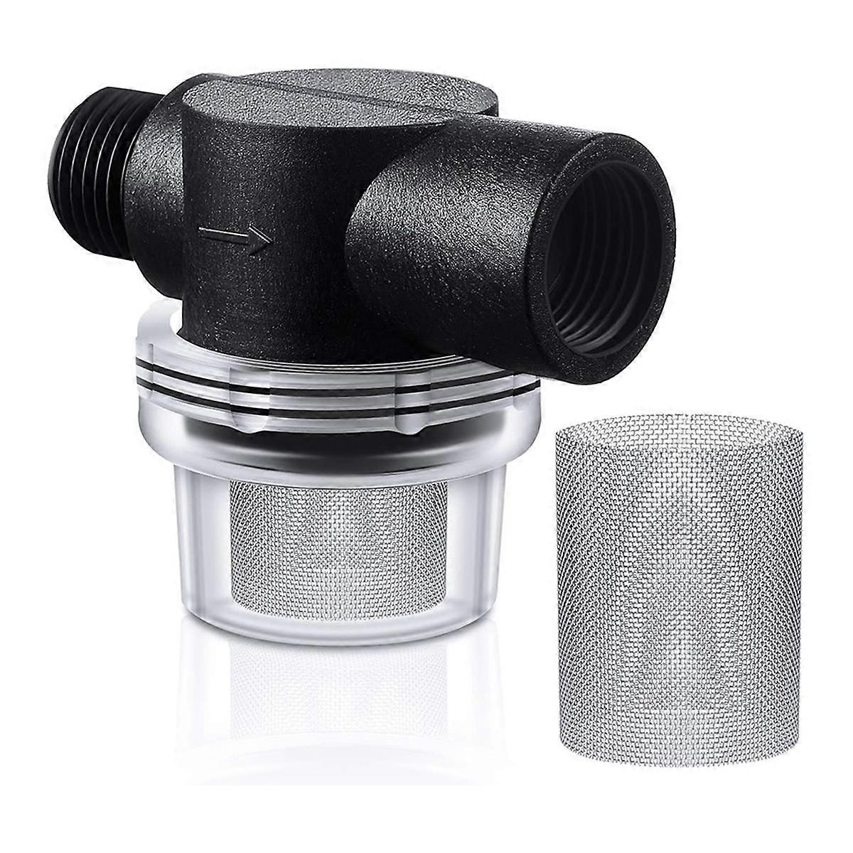 Water Pump Strainer Filter Set Include Twist on Pipe Strainer and Extra 50 Mesh Filter Screen,RV Replacement 1/2 Filter