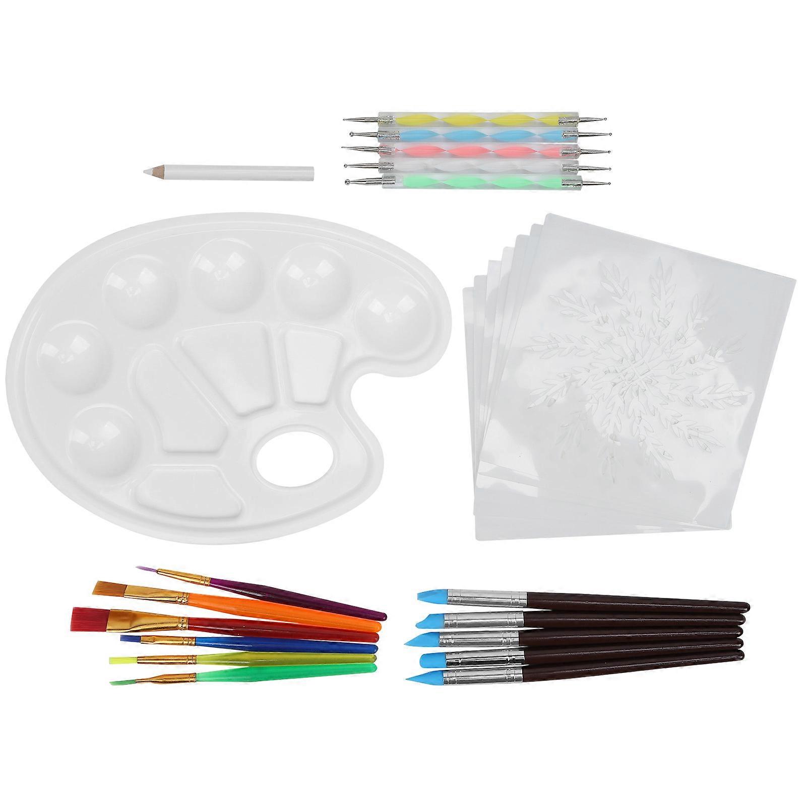 27 Pz Mandala Dotting Tools Color Painting Template Pottery Art Brush Combination