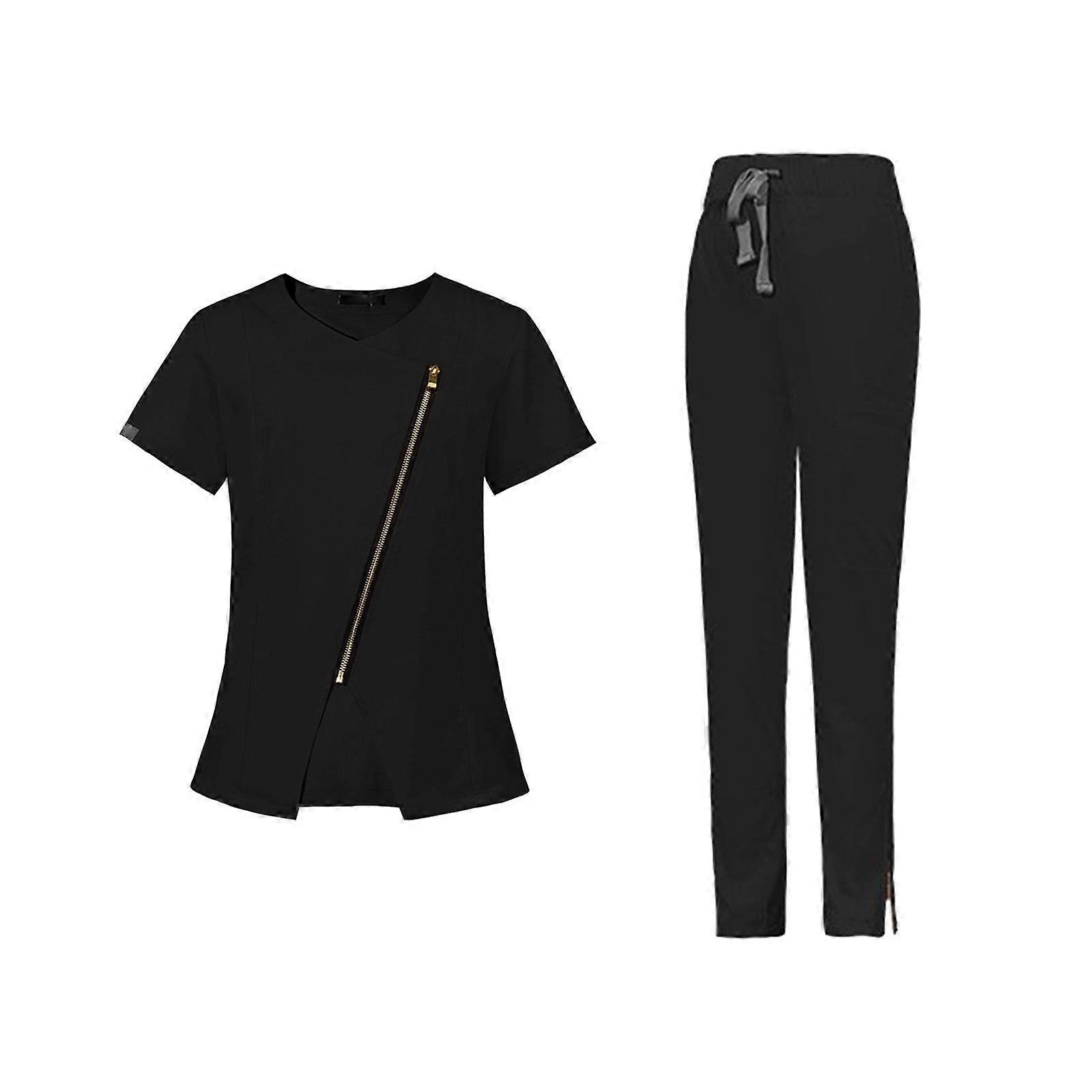 Uniform Scrub Set Breathable Workwear Top and Pant for Nursing SPA Massaging XS