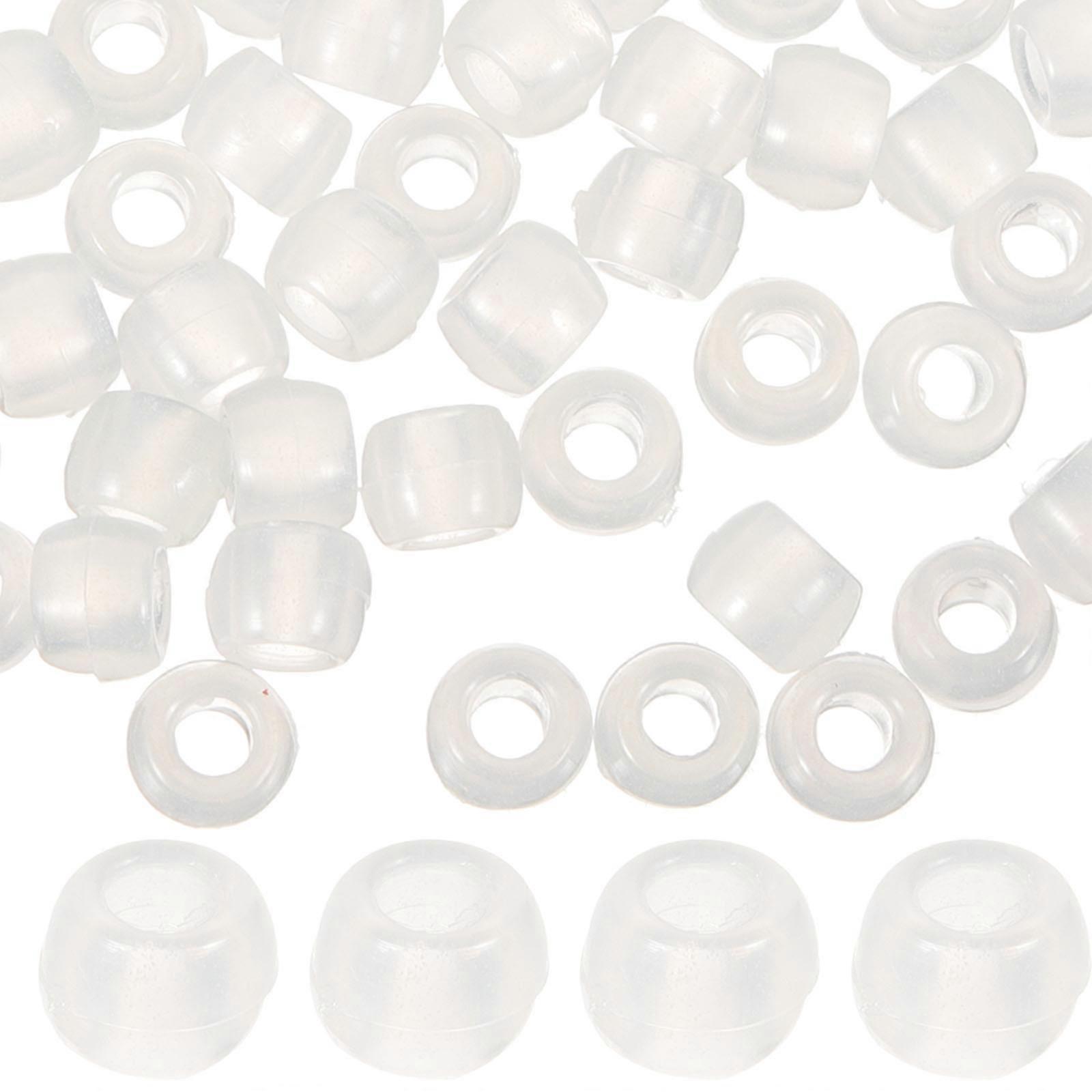 1000Pcs Multi 7 Color Plastic UV Beads Clear Beads Color Magically Changing UV Reactive Pony Beads Light in the Dark for Jewelry Making