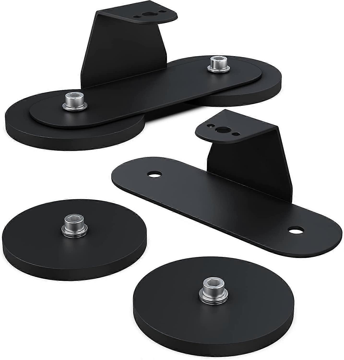 Magnetic Base Led Strip Mounting Bracket, Strong Suction Cup Bracket For Straight Curved Side Led Strip Mount 2-pack, Black