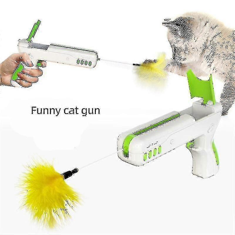 Interactive Gun Funny Cat Stick Toys Colorful Feathers And Ball Tease Cat Supplies Pet Toys For Cat