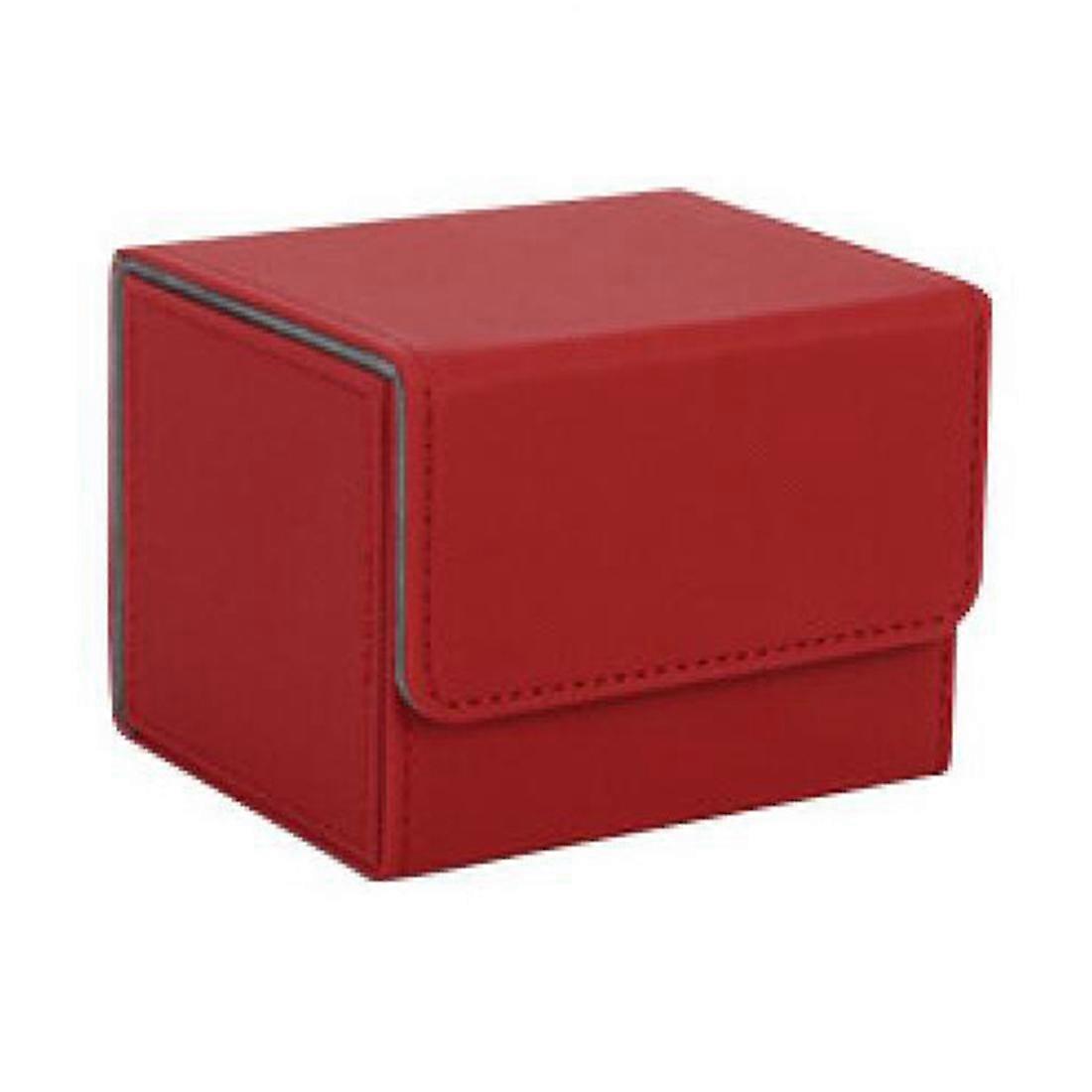 Card Box Side-Loading Card Box Deck Case for Yugioh Card Binder Holder 100+,Red