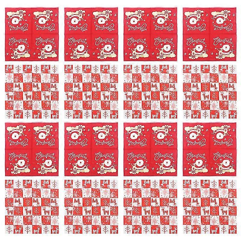 1 set 40 pcs christmas printed napkins elk pattern napkins (assorted color)
