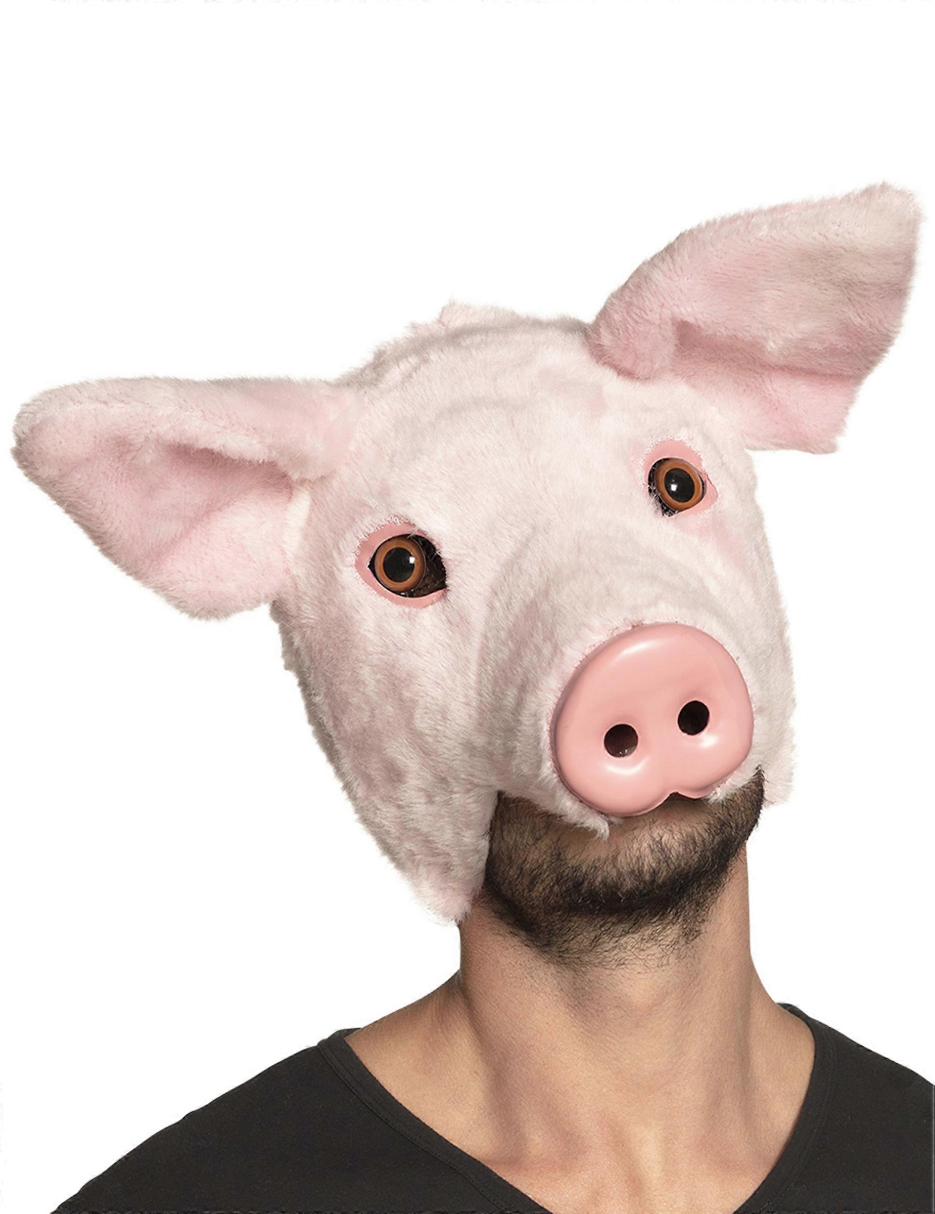 Pig mask adult plush
