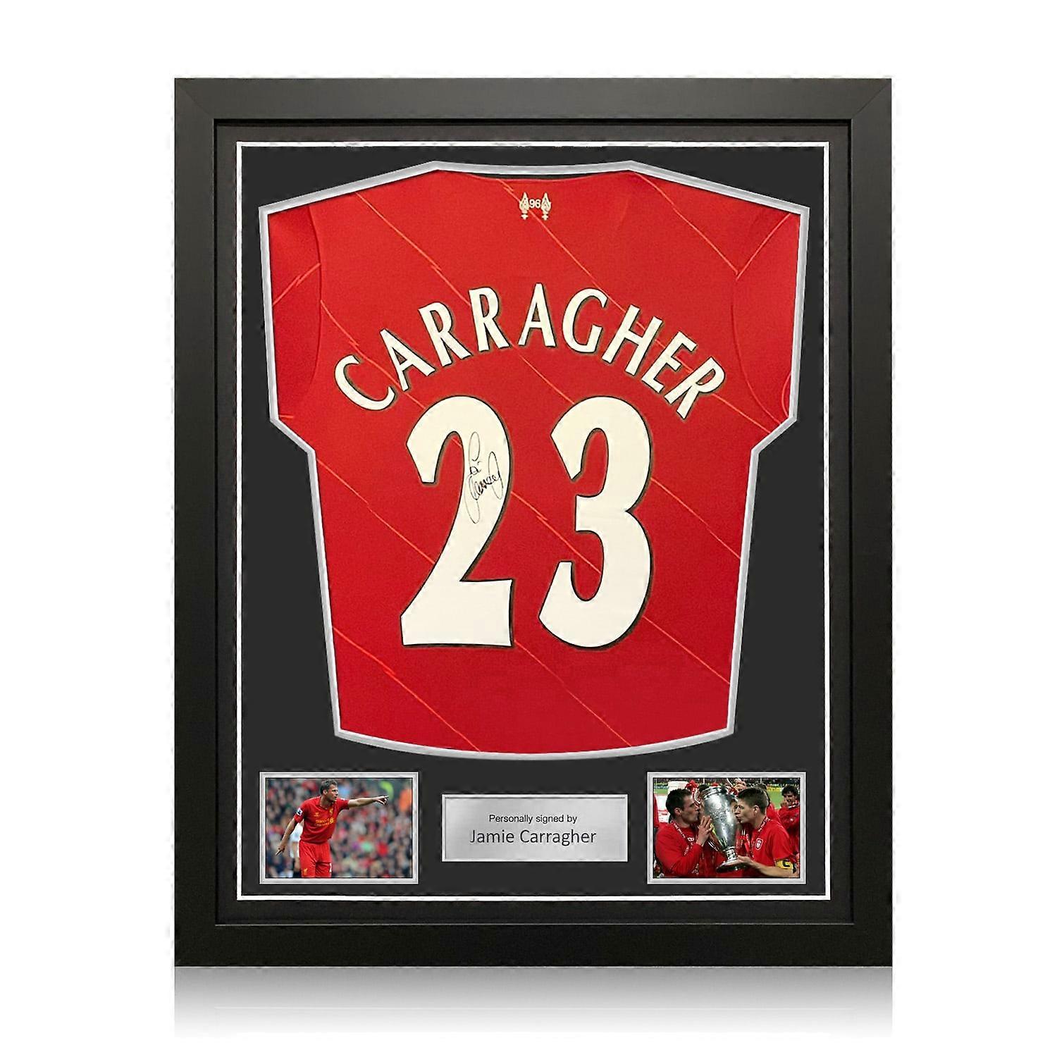 杰米·卡拉格 (Jamie Carragher) 签署了利物浦 2021-22 赛季足球衫。标准框架