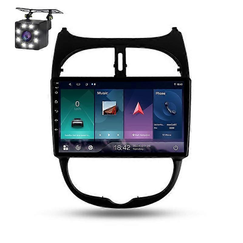 For Peugeot 206 1998 - 2012 Multimedia Radio Wireless Carplay Navigation Android Auto GPS