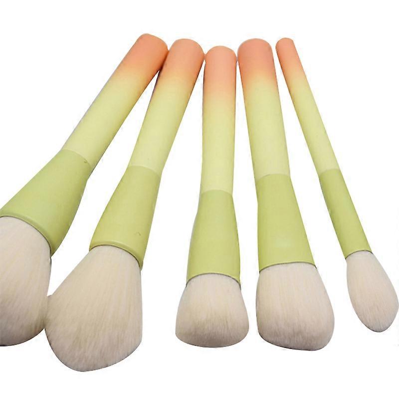 14Pcs Gradient Color Makeup Brush Set Synthetic Makeup Brushes Wooden Handle for Foundation Powder Blending Concealer Ey