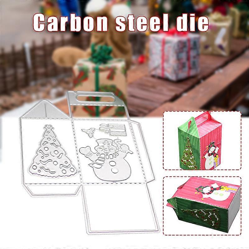 Packing Box Cutting Dies Winter Snowman Xmas Tree Carbon Steel Stencil Die Cut Machine Mold for DIY