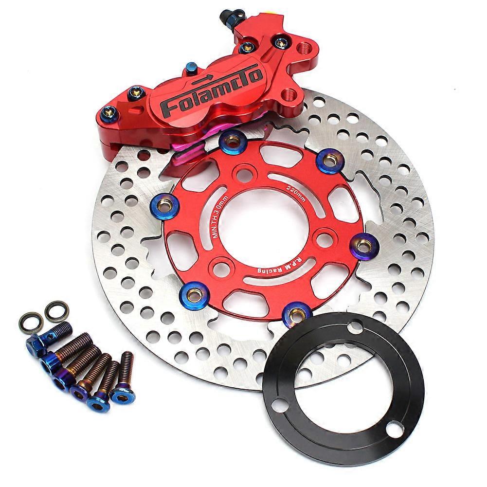 Redkid CNC Motorcycle Scooter Front Fork Brake Calipers 220mm Disc Brake Pump Adapter Bracket Brake