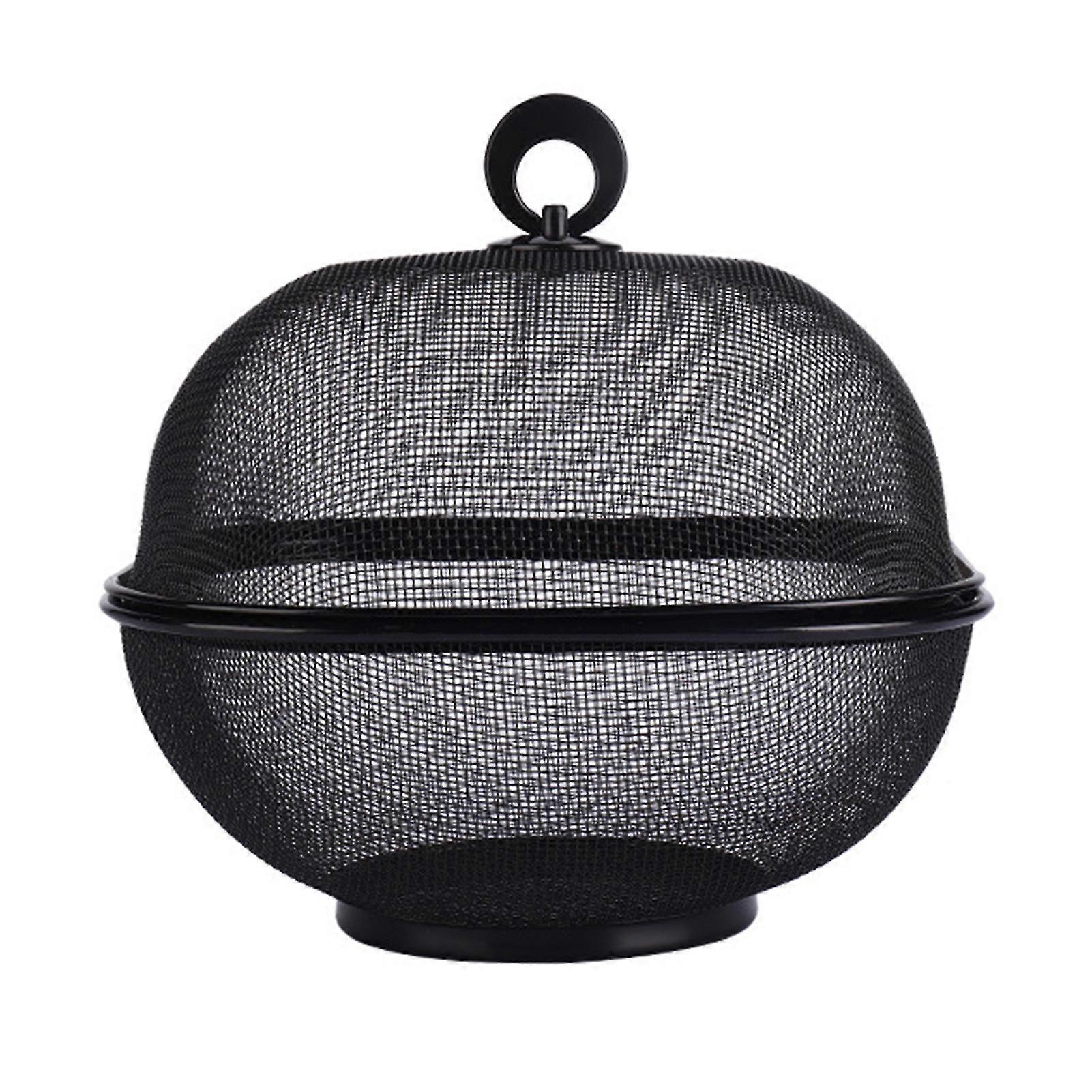 Mesh Fruit Basket with Lid Food Grade Large Capacity Fast Draining Prevent Fly Stainless Steel Kitchen Drain Basket