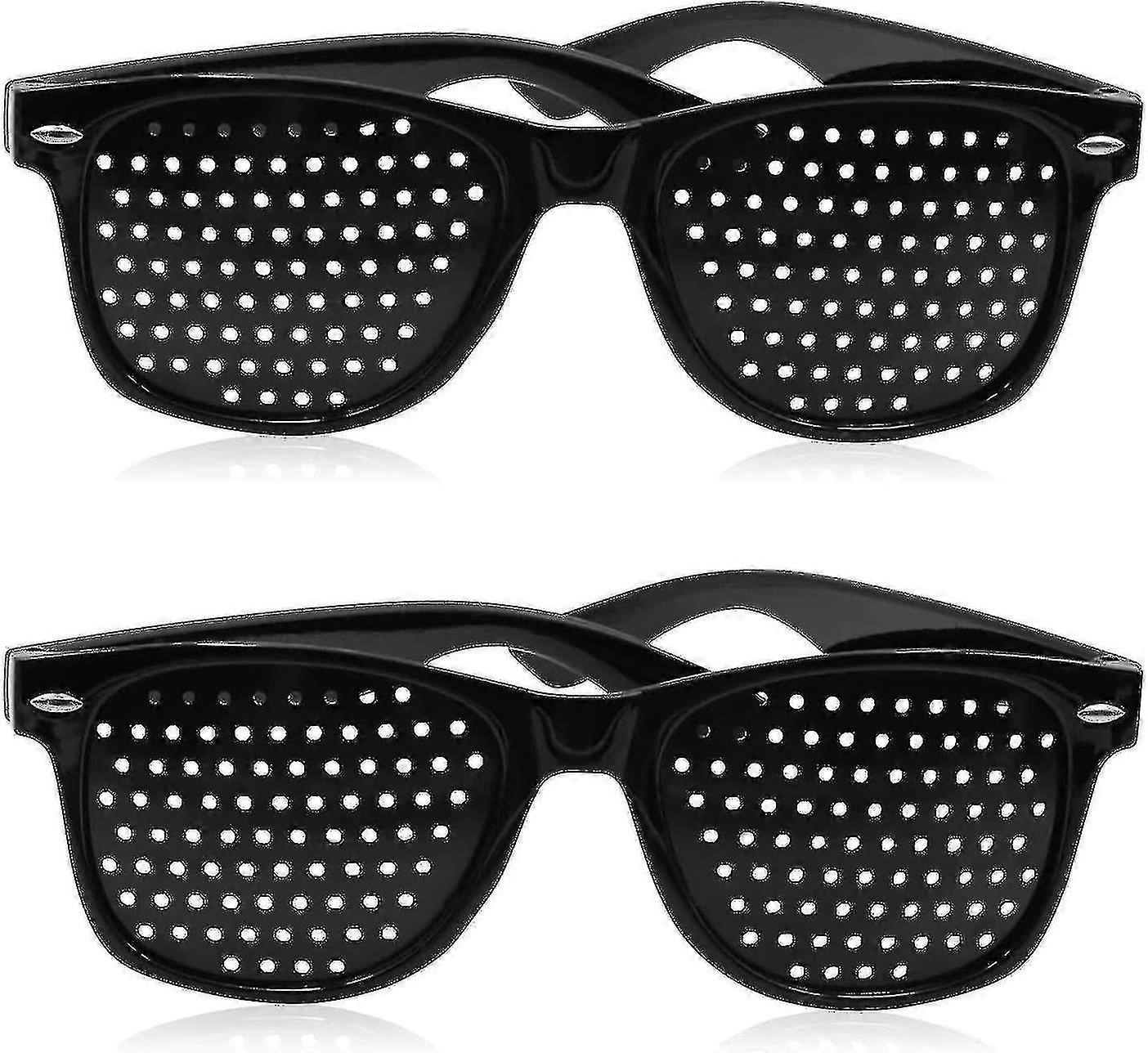 Lot de 2 lunettes à sténopé pour améliorer la vue, noires, unisexes