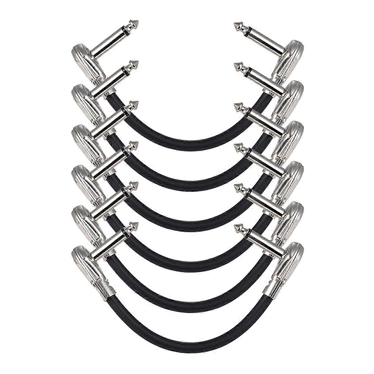 6pcs Guitar Effects Instrument Connection Cable 15cm 1/4inch Guitar Effects Instrument Connection C