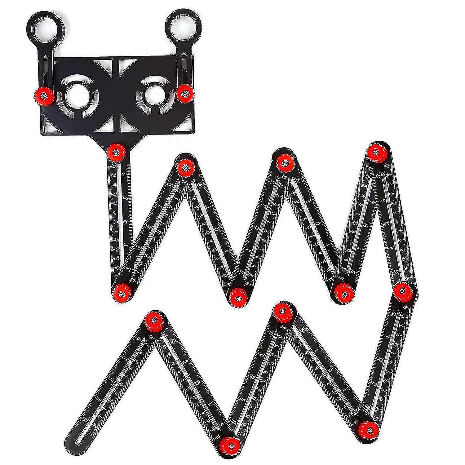Multi-angle Measuring Ruler With Positioning Hole, Adjustable Aluminum Alloy Measuring Template, Multi Angle Template Tool, Fold (1pc)