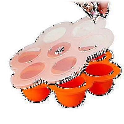 7-hole Silicone Ice Tray, Airtight Container, Steamed Egg Boxorange