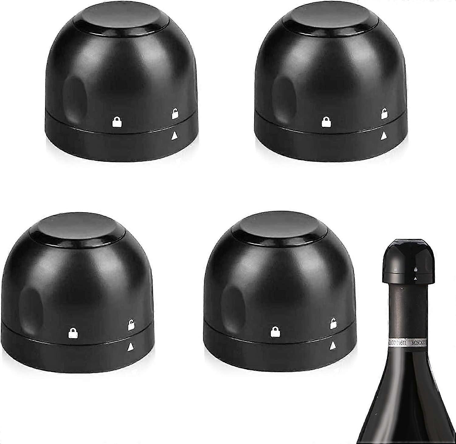 Set Of 4 Champagne Wine Stopper,Reusable Vacuum Wine Stopper Food Grade Silicone Bottle Stoppers Keep Wine Freshness,Gift For Wine And Champagne Lover
