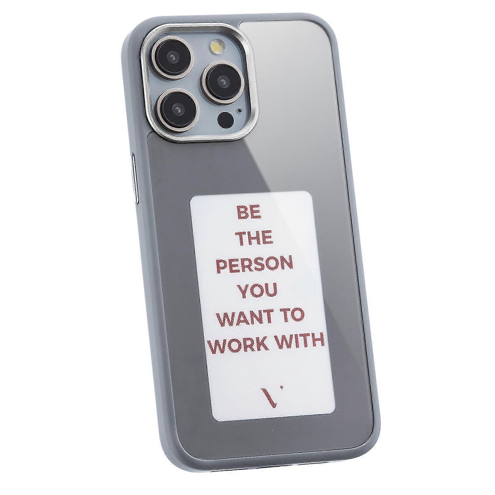 For iPhone 13 Pro NFC-Enabled E-Ink Screen Wallpaper Casting Smartphone Case