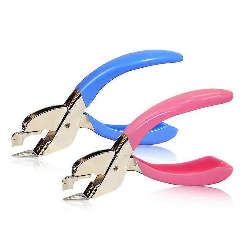 Staple Removers Staple Pull Office Staple Removal Tool Hand-held Comfort and Energy Saving, no Damage to Paper(Pink and Blue)12*6.5cm