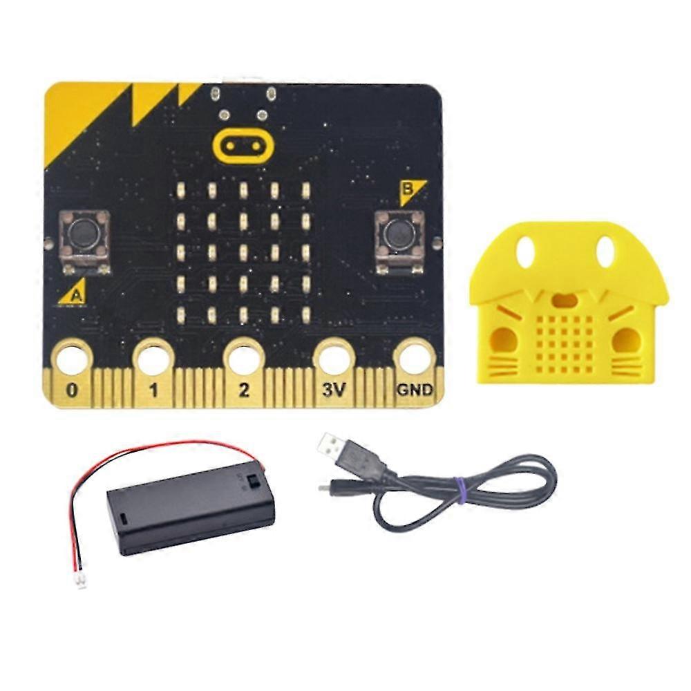 Kit de démarrage Bbc Microbit Go :Carte de développement d’apprentissage programmable bit Bbc avec étui de protection + chauve-souris