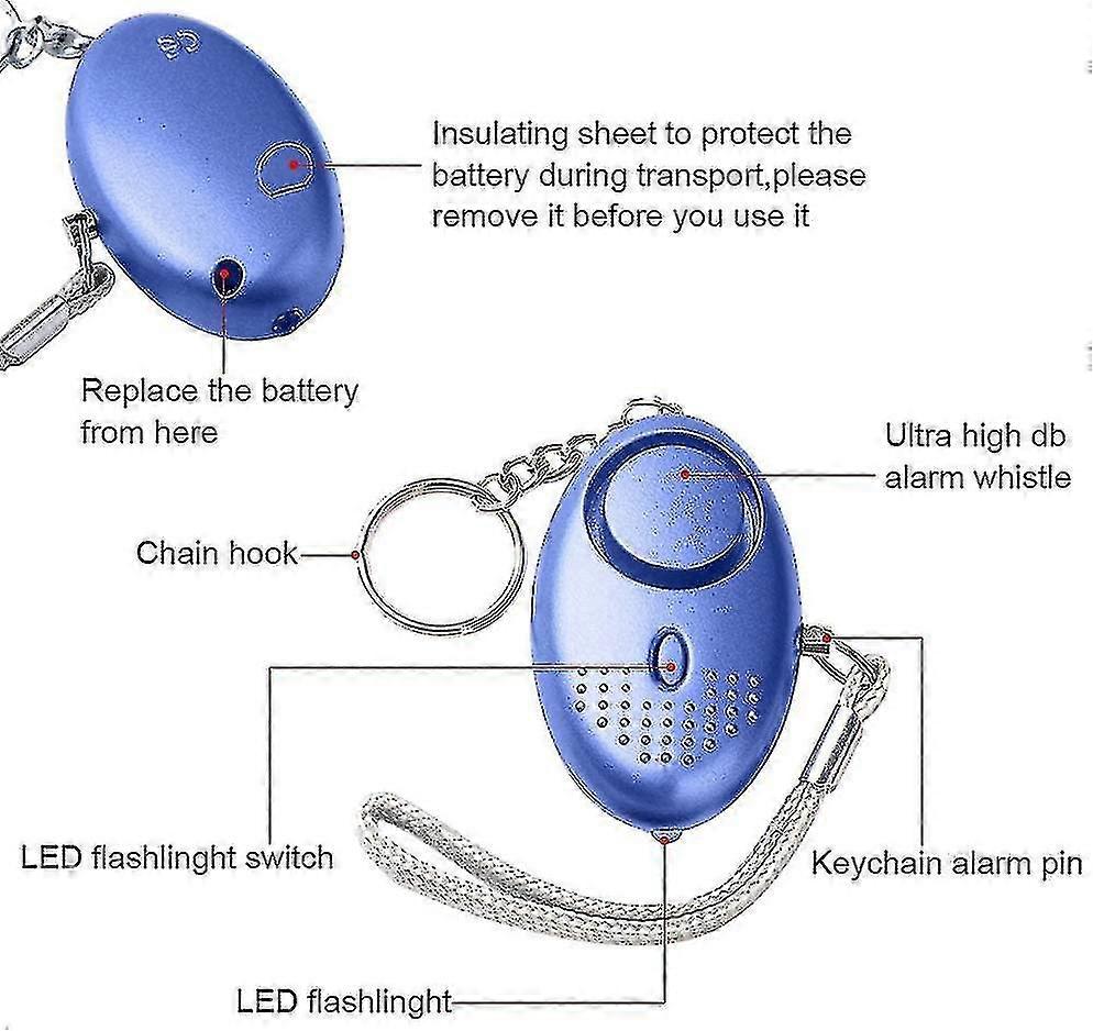 5 Pack 140db Personal Security Alarm Keychain With Led Light,personal Alarm
