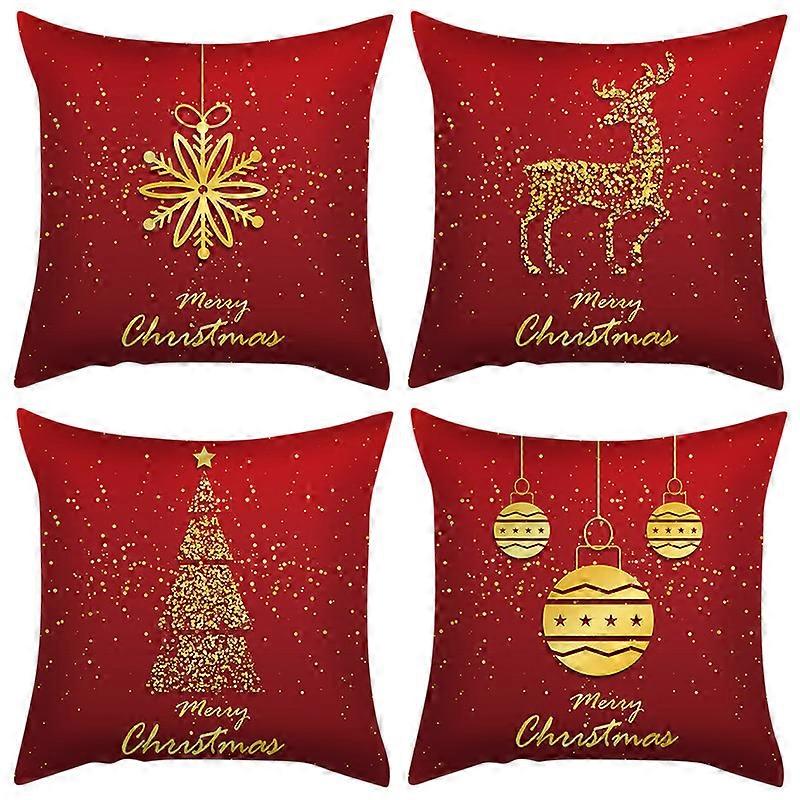 4pcs 45x45cm Christmas Cushion Covers Sofa