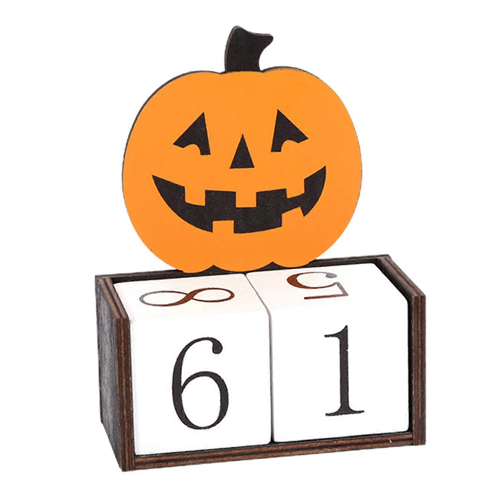 Halloween Wooden Countdown Calendar Halloween Advent Calendar Handmade Pumpkin Ghost Castle Tabletop Decoration