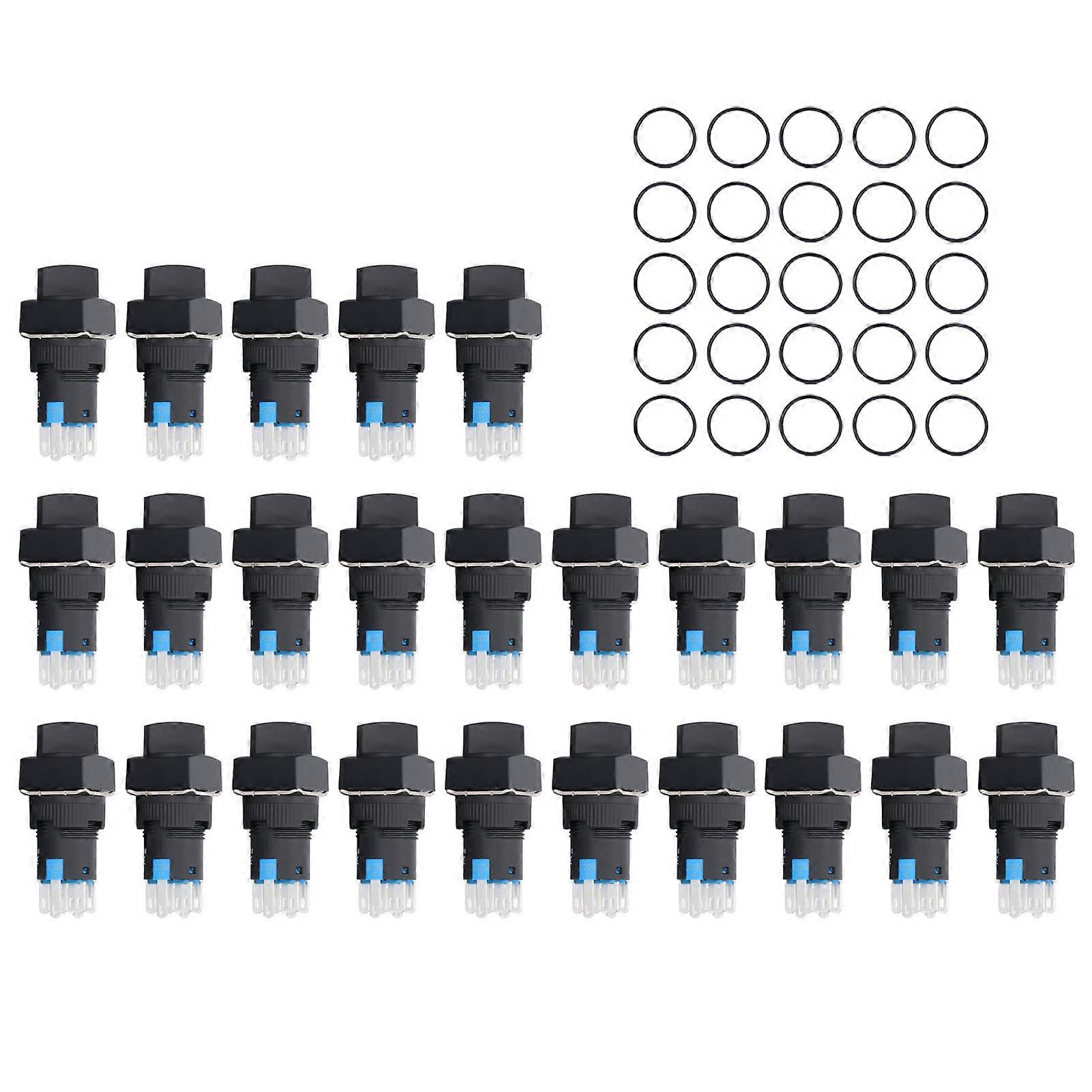 25Pcs 3 Speed Selector Rotary Switch ABS Brass Rotary Changeover Switches for Distribution Box 220VRed