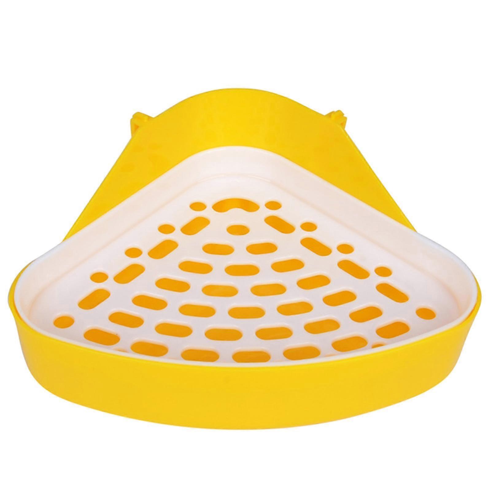 Small Animal Litter Tray Plastic Triangular Corner Litter Pan With Grate