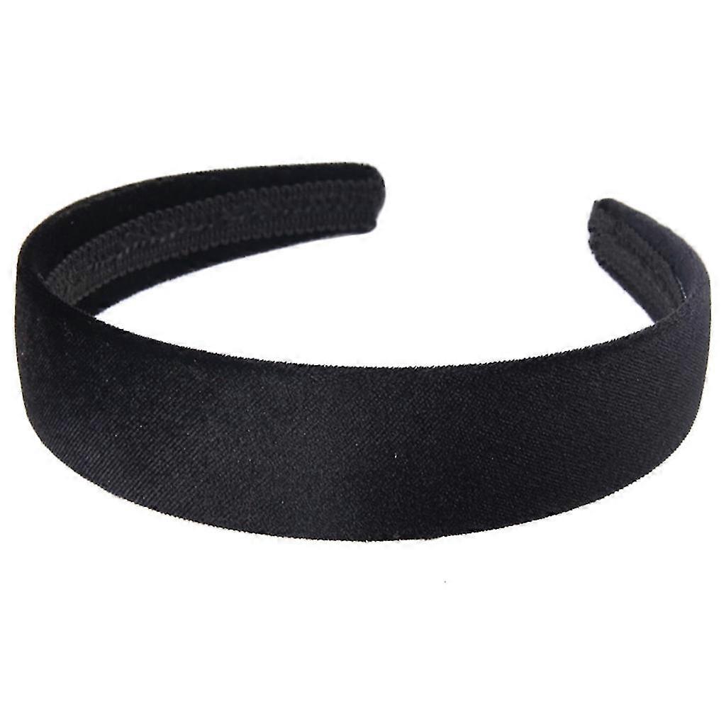Korean Simple Style Women Wide Headband Solid Color Velvet Cloth Wrapped Hair Hoop Non Slip Elegant Wash Face Bandana