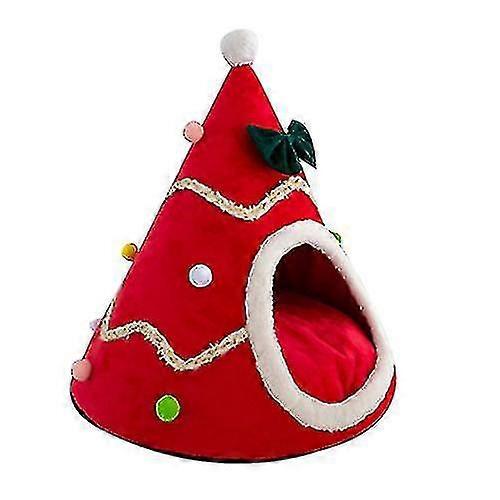 Cat Bed Christmas Tree Cat Tent House, Self-warming 2 In 1 Comfortable Pet Bed