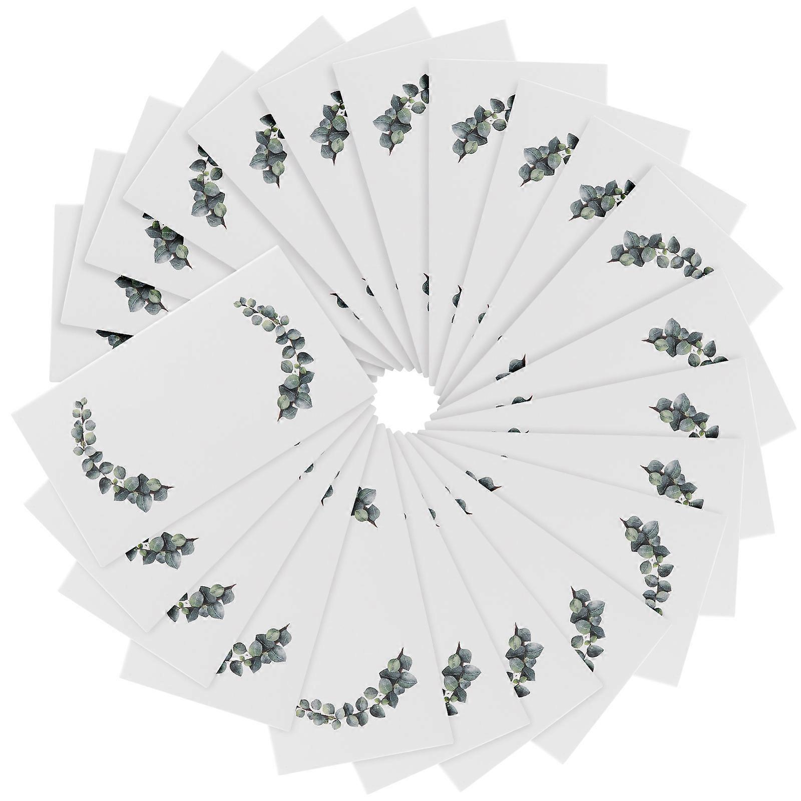 100pcs Place Cards Greenery Leaves Pattern Seating Place Cards for Wedding