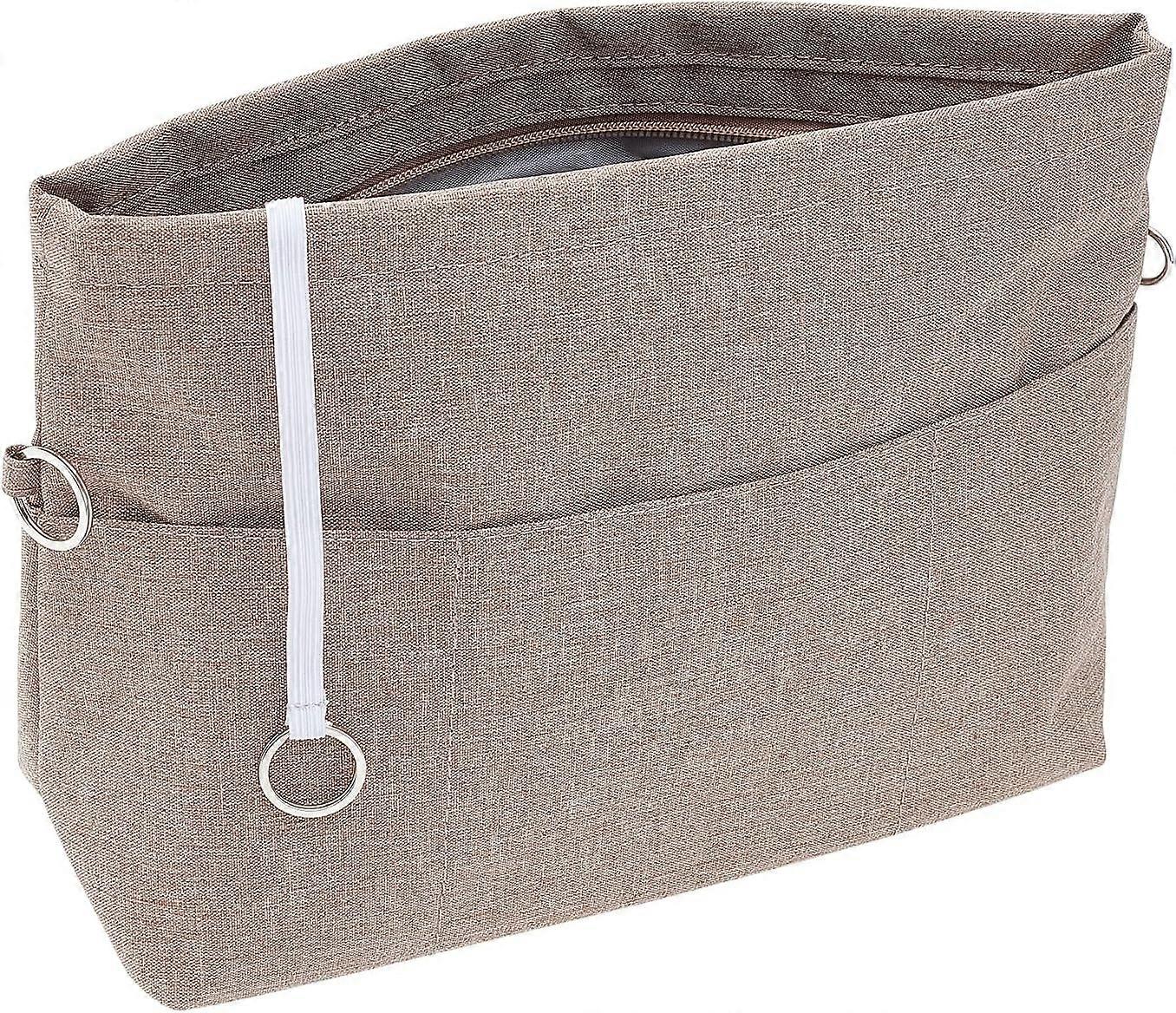 Purse Organizer Insert with 10 Pockets Multi-Pocket Tote Handbag Organizer Inside Shaper Large Oxford Cloth Pocketbook Divider Zipper Insert Bag Liner