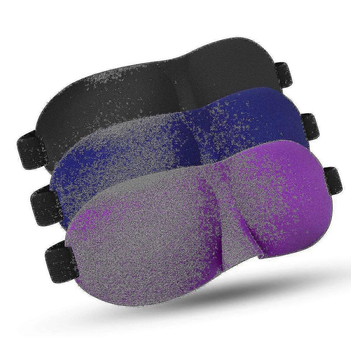 3pcs Sleep Mask,adjustable 3d Contoured Eye Mask For Sleeping, Shift Work Sleep Mask
