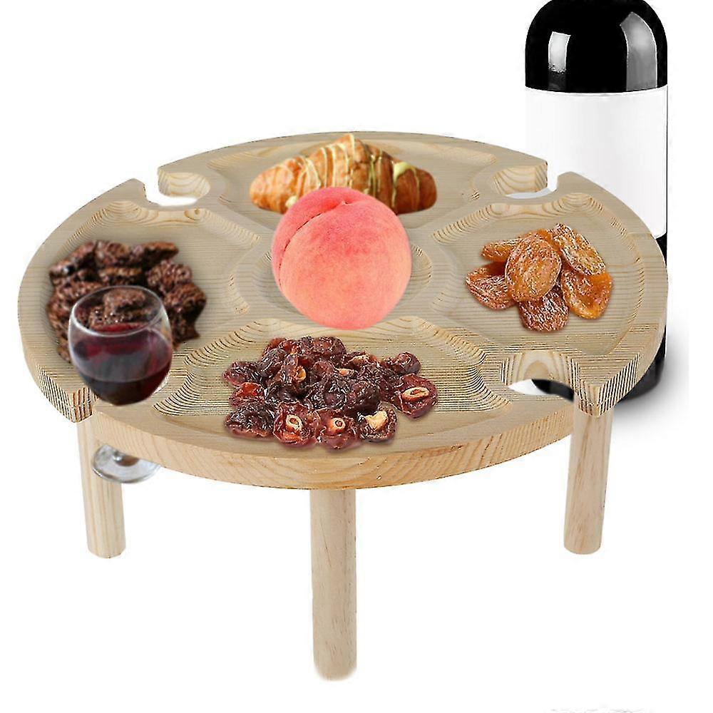 Portable Wine Table Wooden Outdoor Folding Wine Table Outdoor Folding Picnic Table With Wine Glass Rack(multiple options)